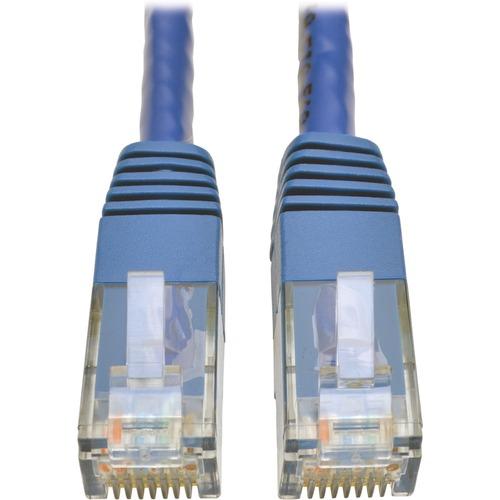 Tripp Lite Cat6 Gigabit Molded Patch Cable (RJ45 M/M), Blue, 2 ft - 2 ft Category 6 Network Cable for Network Device, Router, Modem, Blu-ray Player, Printer, Computer - First End: 1 x RJ-45 Male Network - Second End: 1 x RJ-45 Male Network - 1 Gbit/s - P