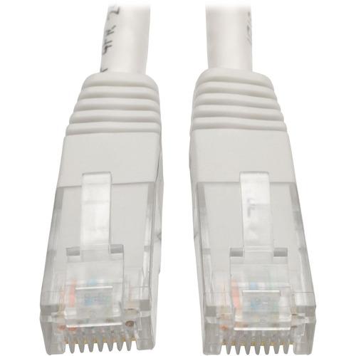 Tripp Lite Cat6 Gigabit Molded Patch Cable (RJ45 M/M), White, 2 ft - 2 ft Category 6 Network Cable for Network Device, Router, Modem, Blu-ray Player, Printer, Computer - First End: 1 x RJ-45 Male Network - Second End: 1 x RJ-45 Male Network - 1 Gbit/s -