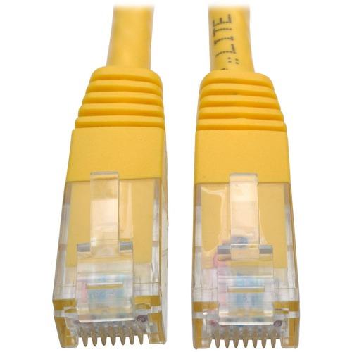 Tripp Lite Cat6 Gigabit Molded Patch Cable (RJ45 M/M), Yellow, 3 ft - 3 ft Category 6 Network Cable for Network Device, Router, Modem, Blu-ray Player, Printer, Computer - First End: 1 x RJ-45 Male Network - Second End: 1 x RJ-45 Male Network - 1 Gbit/s -