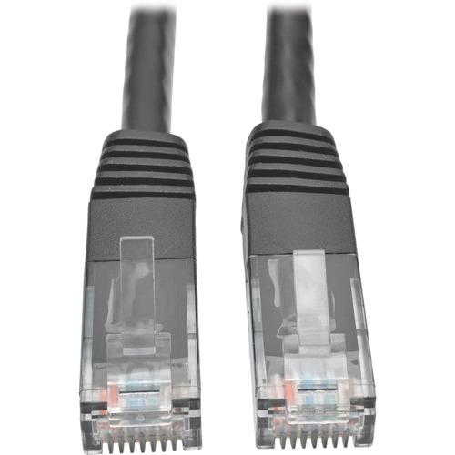 Tripp Lite Cat6 Gigabit Molded Patch Cable (RJ45 M/M), Black, 7 ft - 7 ft Category 6 Network Cable for Network Device, Router, Modem, Blu-ray Player, Printer, Computer - First End: 1 x RJ-45 Male Network - Second End: 1 x RJ-45 Male Network - 1 Gbit/s -