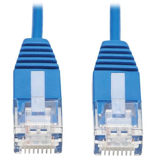 Tripp Lite N200-UR01-BL Cat6 Ultra-Slim Ethernet Cable (RJ45 M/M), Blue, 1 ft. - 1 ft Category 6 Network Cable for Network Device, Server, Switch, Router, Printer, Computer, Photocopier, Modem, Rack Equipment, Workstation, Patch Panel, ... - First End: 1