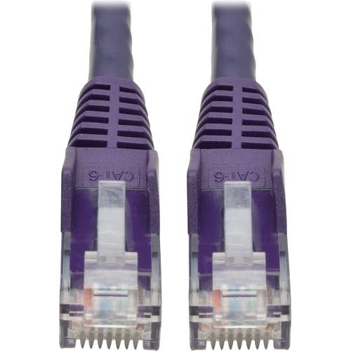 Tripp Lite Cat6 Gigabit Snagless Molded UTP Patch Cable (RJ45 M/M), Purple, 2 ft - 2 ft Category 6 Network Cable for Switch, Hub, Network Device, Router, Server, Modem, Network Adapter - First End: 1 x RJ-45 Male Network - Second End: 1 x RJ-45 Male Netw