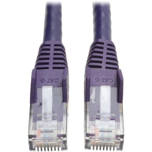 Tripp Lite 3-ft. Cat6 Gigabit Snagless Molded Patch Cable (RJ45 M/M) - Purple - 3 ft Category 6 Network Cable for Network Device - First End: 1 x RJ-45 Male - Second End: 1 x RJ-45 Male - Patch Cable - Purple