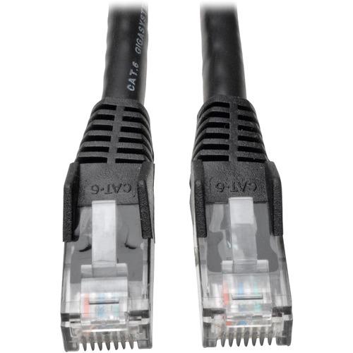 Tripp Lite 15-ft. Cat6 Gigabit Snagless Molded Patch Cable(RJ45 M/M) - Black - 15 ft Category 6 Network Cable for Network Device - First End: 1 x RJ-45 Male Network - Second End: 1 x RJ-45 Male Network - Patch Cable - Black