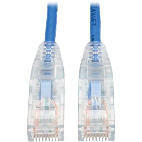 Tripp Lite Cat6 Gigabit Snagless Molded Slim UTP Patch Cable (RJ45 M/M), Blue, 1ft - 1 ft Category 6e Network Cable for Network Device, Switch, Router, Server, Modem, Printer, Computer - First End: 1 x RJ-45 Male Network - Second End: 1 x RJ-45 Male Netw