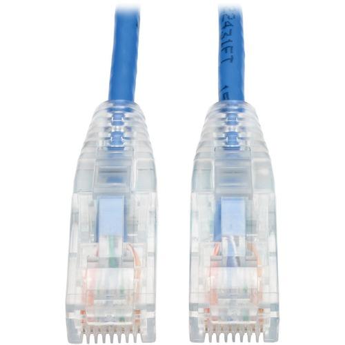 Tripp Lite Cat6 Gigabit Snagless Molded Slim UTP Patch Cable (RJ45 M/M), Blue, 6ft - 6 ft Category 6 Network Cable for Network Device, Switch, Router, Server, Modem, Printer, Computer - First End: 1 x RJ-45 Male Network - Second End: 1 x RJ-45 Male Netwo