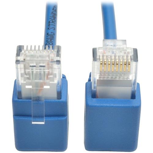 Tripp Lite N201-SR2-BL Cat.6 UTP Patch Network Cable - 2 ft Category 6 Network Cable for Network Device, Switch, Router, Printer, Server, Modem, Patch Panel - First End: 1 x RJ-45 Male Network - Second End: 1 x RJ-45 Male Network - 1 Gbit/s - Patch Cable