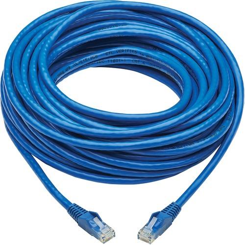 Tripp Lite Cat6 Snagless UTP Network Patch Cable (RJ45 M/M), Blue, 50 ft. - 50 ft Category 6 Network Cable for Printer, Router, Server, Modem, Hub, Switch, PoE-enabled Device, Surveillance Camera, VoIP Device, Patch Panel, Workstation, ... - First End: 1