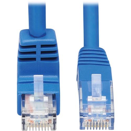 Tripp Lite N204-015-BL-DN Down-Angle Cat6 Ethernet Cable - 15 ft., M/M, Blue - 15 ft Category 6 Network Cable for Network Device, Patch Panel, Switch, Printer, Computer, Photocopier, Router, Modem, Server, VoIP Device, Rack Cabinet, ... - First End: 1 x