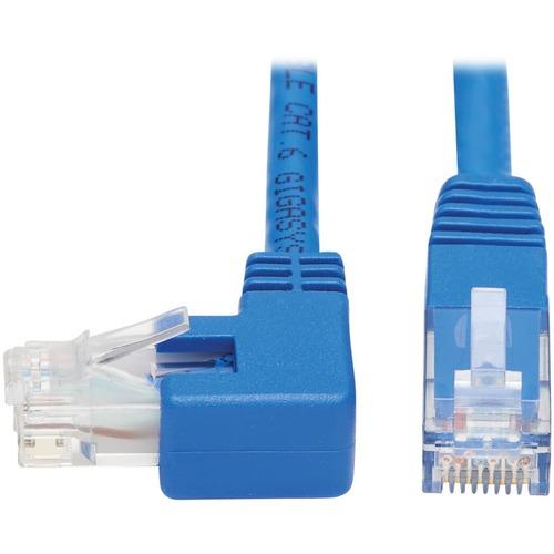 Tripp Lite N204-015-BL-LA Left-Angle Cat6 Ethernet Cable - 15 ft., M/M, Blue - 15 ft Category 6 Network Cable for Network Device, Patch Panel, Switch, Printer, Computer, Photocopier, Router, Modem, Server, VoIP Device, Rack Cabinet, ... - First End: 1 x