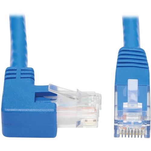Tripp Lite N204-020-BL-RA Right-Angle Cat6 Ethernet Cable - 20 ft., M/M, Blue - 20 ft Category 6 Network Cable for Network Device, Patch Panel, Switch, Printer, Computer, Photocopier, Router, Modem, Server, VoIP Device, Rack Cabinet, ... - First End: 1 x