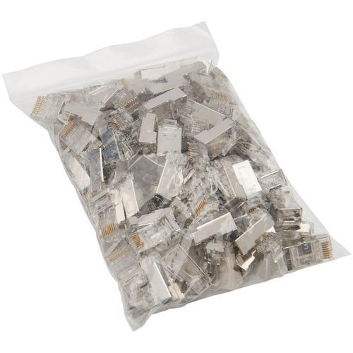Tripp Lite Cat6 RJ45 Pass-Through FTP Modular Plug, 100 Pack - 100 Pack - 1 x RJ-45 Male - Clear