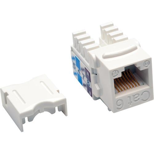 Tripp Lite Cat6/Cat5e 110 Style Punch Down Keystone Jack - White, 25-Pack - 25 Pack - 1 x RJ-45 Female - White