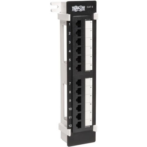 Tripp Lite 12-Port Cat6 Cat5 Patch Panel Wall Mount Vertical 110 RJ45 TAA - 12 x RJ-45