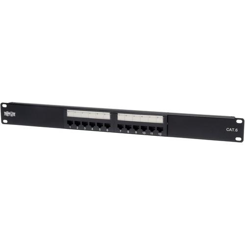 Tripp Lite 12-Port Cat6 Cat5 Patch Panel 568B 110 Punch Down Rackmount RJ45 1URM TAA - 12 x RJ-45