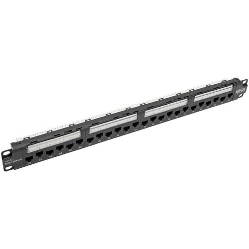 Tripp Lite N252-024-6A 24-Port 1U Rack-Mount Cat6a/Cat6/Cat5e 110 Patch Panel - 24 Port(s) - 24 x RJ-45 - 1U High - Black - 19" Wide - Rack-mountable