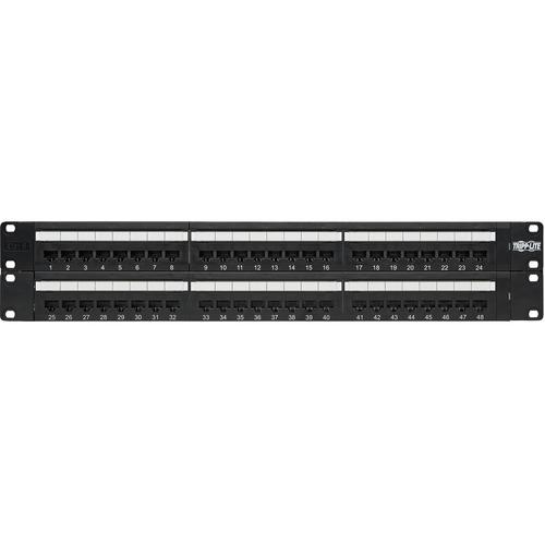 Tripp Lite 48-Port Cat6 Cat5 Patch Panel Rackmount 110 Punch Down RJ45 Ethernet 1URM 568B - 48 x RJ-45