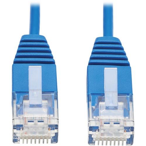 Tripp Lite Cat6a 10G Certified Molded Ultra-Slim UTP Ethernet Cable (RJ45 M/M), Blue, 1 ft. - 1 ft Category 6a Network Cable for Network Device, Server, Switch, Router, Printer, Computer, Photocopier, Modem - First End: 1 x RJ-45 Male Network - Second En