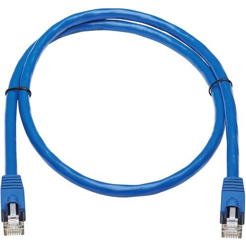 Tripp Lite Cat6a 10G-Certified Snagless F/UTP Network Patch Cable (RJ45 M/M), Blue, 3 ft. - 3 ft Category 6a Network Cable for Router, Server, Modem, Hub, Switch, PoE-enabled Device, Surveillance Camera, VoIP Device, Patch Panel, Workstation, Peripheral