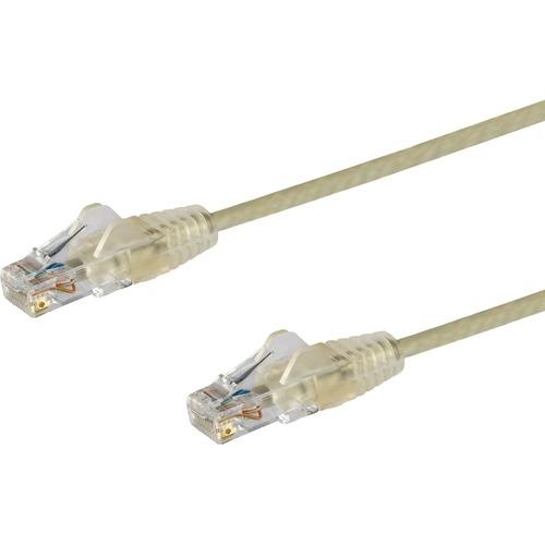 StarTech.com 10 ft CAT6 Cable - Slim CAT6 Patch Cord - Gray Snagless RJ45 Connectors - Gigabit Ethernet Cable - 28 AWG - LSZH (N6PAT10GRS) - Slim CAT6 cable is 36% thinner than a standard CAT 6 network cable - Patch cable is tested to comply with Categor