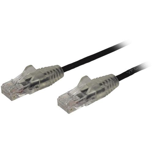 StarTech.com 1 ft CAT6 Cable - Slim CAT6 Patch Cord - Black- Snagless RJ45 Connectors - Gigabit Ethernet Cable - 28 AWG - LSZH (N6PAT1BKS) - Slim CAT6 cable is 36% thinner than a standard CAT 6 network cable - Patch cable is tested to comply with Categor