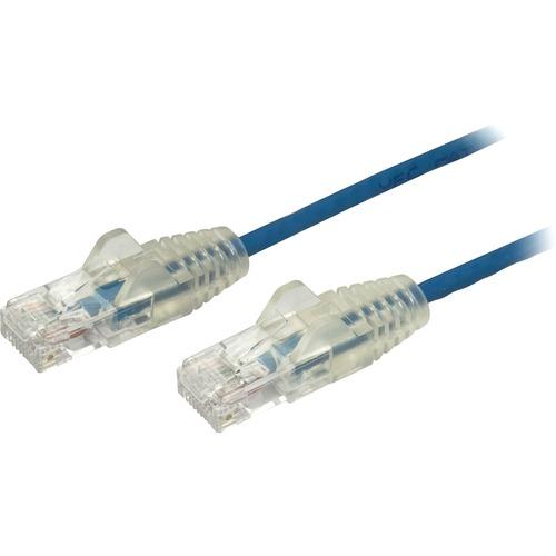 StarTech.com 6 in CAT6 Cable - Slim CAT6 Patch Cord - Blue Snagless RJ45 Connectors - Gigabit Ethernet Cable - 28 AWG - LSZH (N6PAT6INBLS) - Slim CAT6 cable is 36% thinner than a standard CAT 6 network cable - Patch cable is tested to comply with Categor