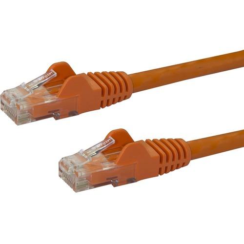 StarTech.com 100ft CAT6 Ethernet Cable - Orange Snagless Gigabit 100W PoE UTP 650MHz Category 6 Patch Cord UL Certified Wiring/TIA - 100ft Orange CAT6 Ethernet cable delivers Multi Gigabit 1/2.5/5Gbps & 10Gbps up to 160ft - 650MHz - Fluke tested to ANSI/