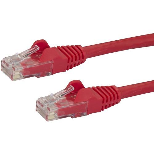 StarTech.com 10ft CAT6 Ethernet Cable - Red Snagless Gigabit - 100W PoE UTP 650MHz Category 6 Patch Cord UL Certified Wiring/TIA - 10ft Red CAT6 Ethernet cable delivers Multi Gigabit 1/2.5/5Gbps & 10Gbps up to 160ft - 650MHz - Fluke tested to ANSI/TIA-56