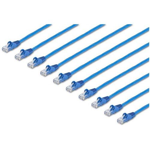 StarTech.com 25 ft. CAT6 Cable - 10 Pack - BlueCAT6 Patch Cable - Snagless RJ45 Connectors - Category 6 Cable - 24 AWG (N6PATCH25BL10PK) - CAT6 cable pack meets all Category 6 patch cable specifications - CAT 6 cable has 100% copper & foil-shielded twist