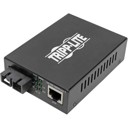 Tripp Lite N785-P01-SC-SM1 Transceiver/Media Converter - 1 x Network (RJ-45) - 1 x SC Ports - DuplexSC Port - Single-mode - Gigabit Ethernet - 10/100/1000Base-T, 1000Base-X