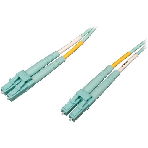 Tripp Lite N820-01M-OM4 Fiber Optic Duplex Patch Cable - 3.3 ft Fiber Optic Network Cable for Network Device - First End: 2 x LC Male Network - Second End: 2 x LC Male Network - Patch Cable - Seawater
