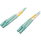 Tripp Lite N820-01M-OM4 Fiber Optic Duplex Patch Cable - 3.3 ft Fiber Optic Network Cable for Network Device - First End: 2 x LC Male Network - Second End: 2 x LC Male Network - Patch Cable - Seawater