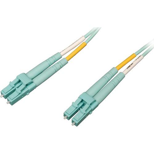 Tripp Lite N820-03M-OM4 Fiber Optic Duplex Patch Cable - 10 ft Fiber Optic Network Cable for Network Device - First End: 2 x LC Male Network - Second End: 2 x LC Male Network - Patch Cable - Seawater