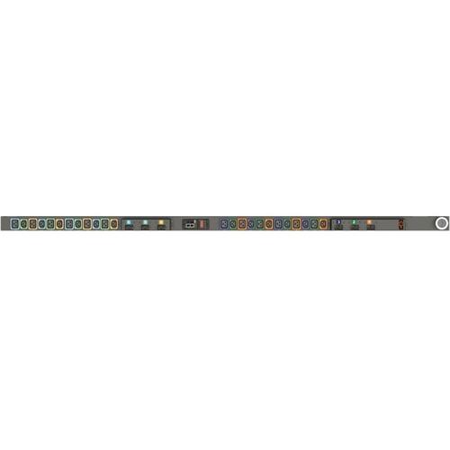 Vertiv Geist MNR3EGW1-24PBB8-6PS15B0A10-S-A 24-Outlets PDU - Monitored - 3P+E (IP44) - 12 x U-Lock IEC 60320 C13, 12 x U-Lock IEC 60320 C19 - 230 V AC - Network (RJ-45) - 0U - Vertical - Rack-mountable