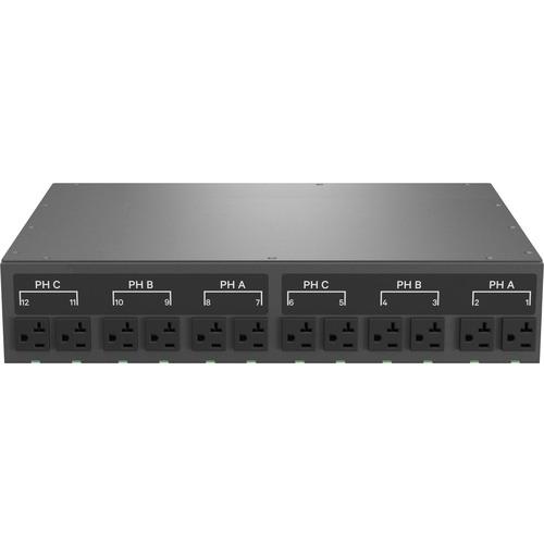 Vertiv Geist MNR3EDR1-12S203-3TL21A0E10-S 12-Outlets PDU - Monitored - NEMA L21-30P - 12 x NEMA 5-20R - 120 V AC, 230 V AC - Network (RJ-45) - 2U - Horizontal - Rack-mountable