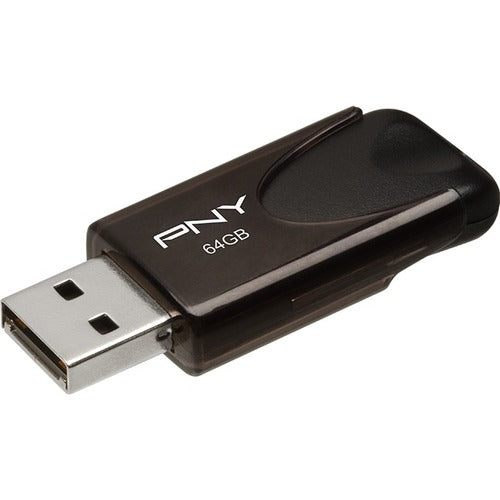 PNY 64GB AttachÃ© 4 USB 2.0 Flash Drive - 64 GB - USB 2.0 - Black - 1 Year Warranty - PuriLite