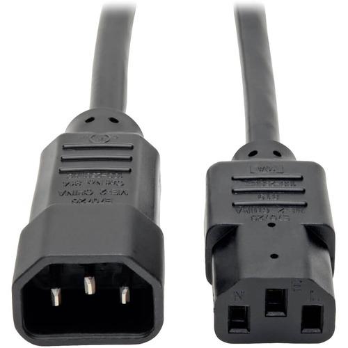 Tripp Lite 2ft Computer Power Cord Extension Cable C14 to C13 10A 18AWG 2' 5-pack 5pc - 125 V AC / 15 A - Black - 2 ft Cord Length - 5