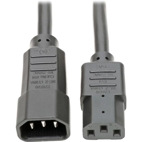 Tripp Lite 10ft Power Cord Extension Cable C14 to C13 Heavy Duty 15A 14AWG 10' - 250V AC - 15A - 3.05m