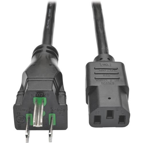 Tripp Lite 6ft Computer Power Cord Hospital Medical Cable 5-15P to C13 10A 18AWG 6' - For Computer, Scanner, Printer, Monitor - 120 V AC / 10 A - Black - 6 ft Cord Length