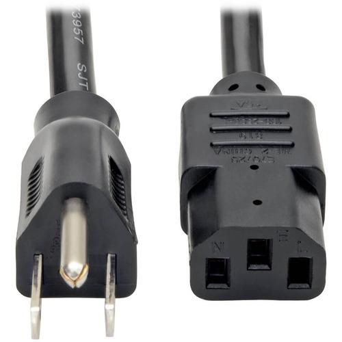 Tripp Lite 2ft Computer Power Cord Cable 5-15P to C13 Heavy Duty 15A 14AWG 2' - For Server - 220 V AC / 15 A - Black - 2 ft Cord Length