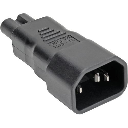 Tripp Lite IEC C14 to IEC C5 Power Cord Adapter - 10A, 250V, Black - 1 x IEC 60320 C14 Plug - 1 x IEC 60320 C5 Receptacle - 250 V AC / 10 A - Black