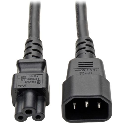 Tripp Lite 6ft Laptop Power Cord Adapter Cable C14 to C5 2.5A 18AWG 6' - For Computer, Notebook, PDU - 120 V AC / 2.50 A, 230 V AC - Black - 6 ft Cord Length
