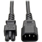 Tripp Lite 6ft Laptop Power Cord Adapter Cable C14 to C5 2.5A 18AWG 6' - For Computer, Notebook, PDU - 120 V AC / 2.50 A, 230 V AC - Black - 6 ft Cord Length