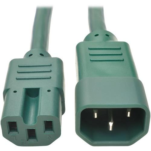 Tripp Lite P018-003-AGN Standard Power Cord - For PDU, UPS - 250 V AC / 15 A - Green - 3 ft Cord Length