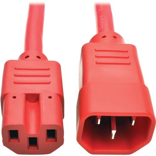 Tripp Lite P018-003-ARD Standard Power Cord - For PDU, UPS - 250 V AC / 15 A - Red - 3 ft Cord Length