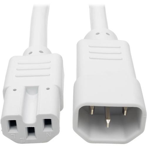 Tripp Lite P018-003-AWH Standard Power Cord - For PDU, UPS - 250 V AC / 15 A - White - 3 ft Cord Length