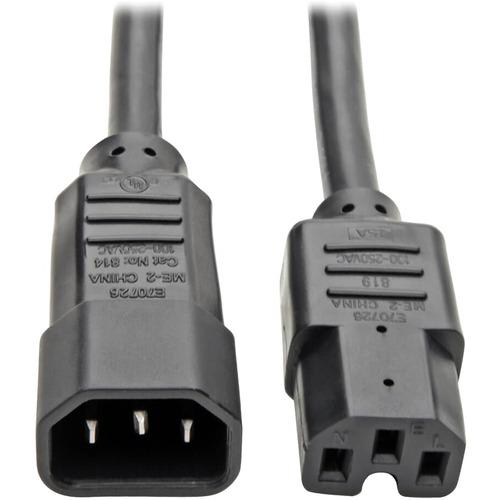Tripp Lite 10ft Computer Power Cord Cable C14 to C15 Heavy Duty 16A 14AWG 10' - For Server, PDU, UPS - 14 Gauge - 100 V AC / 15 A, 250 V AC - Black - 10 ft Cord Length