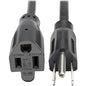 Tripp Lite Standard Power Extension Cord, 13A, 16 AWG (NEMA 5-15P to NEMA 5-15R), 15 ft. - 120 V AC / 13 A - Black - 15 ft Cord Length