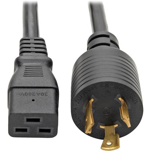 Tripp Lite 12ft Power Cord Extension Cable L6-20P to C19 for PDU/UPS Heavy Duty 20A 12 AWG 12' - 12 Gauge - 250 V AC / 20 A - Black - 12 ft Cord Length