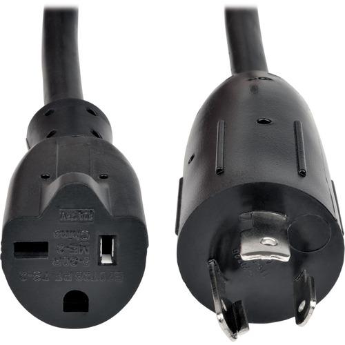 Tripp Lite 6in Power Cord Adapter Cable L5-20P to 5-20R Heavy Duty 20A 12AWG 6" - 125 V AC / 20 A - Black - 6" Cord Length